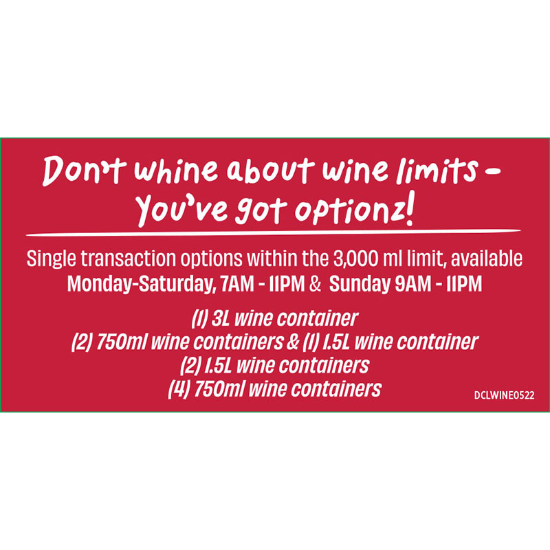 Wine Limit Decal - 3000 ml