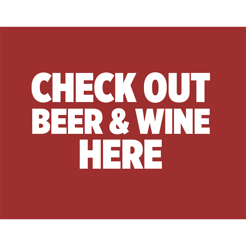 Sales Counter Frame Insert - Check Out Beer & Wine Here