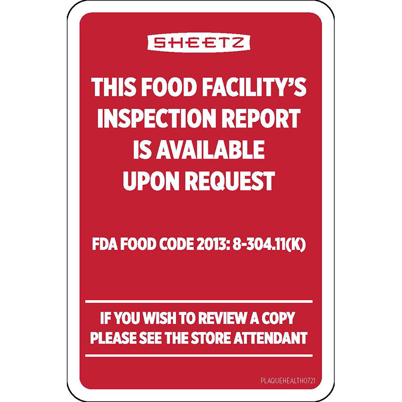 Health Inspection Plaque