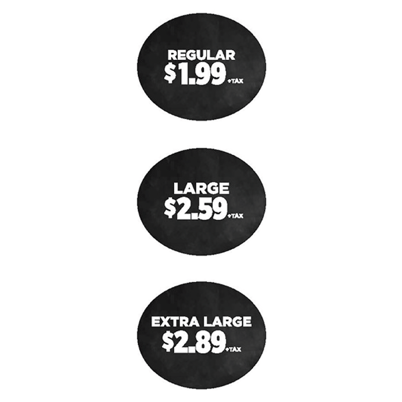 Coffee Price Decal Set-$1.99/$2.59/$2.89